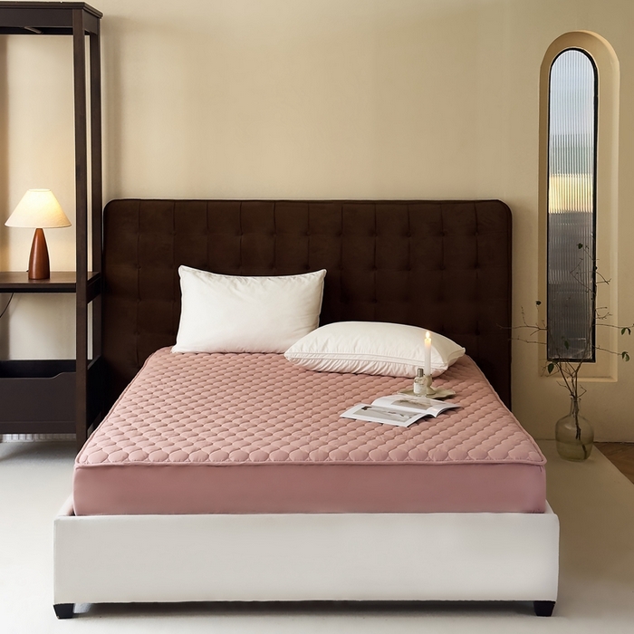 凡客2025新款A类全棉加厚防水隔尿床垫【会员立减10元/条】 豆沙粉