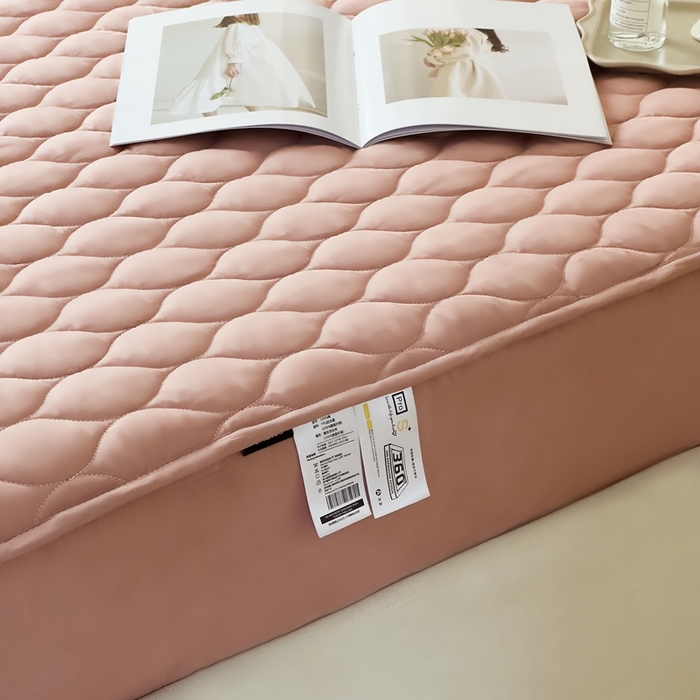 91家纺网 家纺一手货源 找家纺 凡客2025新款A类全棉加厚防水隔尿床垫【会员立减10元/条】 豆沙粉
