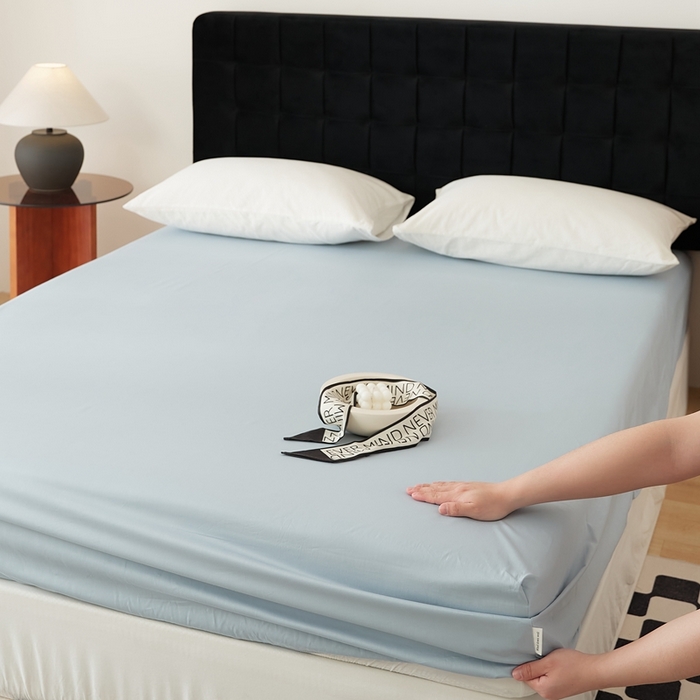 91家纺网 家纺一手货源 找家纺 EH家居 2025全棉半糖主义-单品系列-床笠 半糖-光蓝