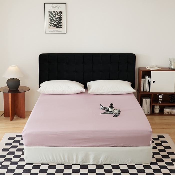 EH家居 2025全棉半糖主义-单品系列-床笠 半糖-杨妃粉