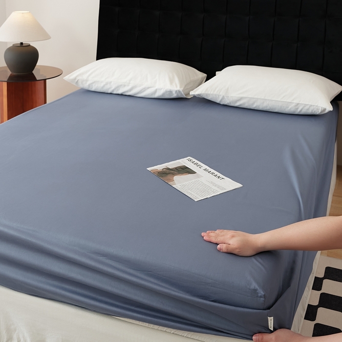 91家纺网 家纺一手货源 找家纺 EH家居 2025全棉半糖主义-单品系列-床笠 半糖-晴蓝