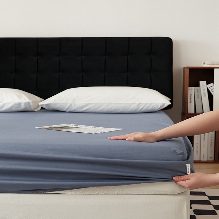 91家纺网 家纺一手货源 找家纺 EH家居 2025全棉半糖主义-单品系列-床笠 半糖-晴蓝