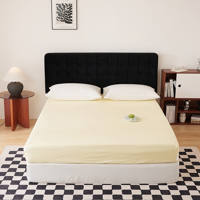 EH家居 2025全棉半糖主义-单品系列-床笠 半糖-浅鹅黄