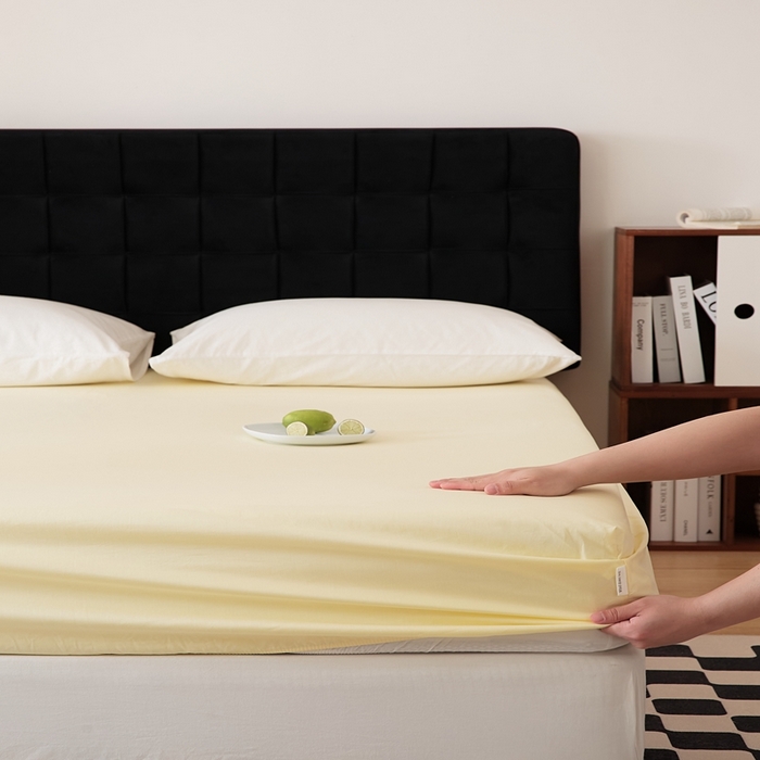 91家纺网 家纺一手货源 找家纺 EH家居 2025全棉半糖主义-单品系列-床笠 半糖-浅鹅黄