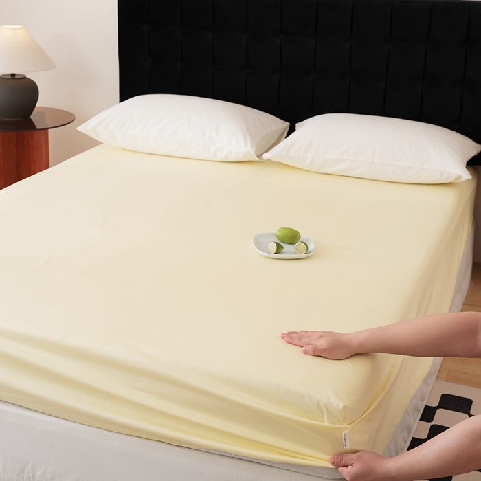 91家纺网 家纺一手货源 找家纺 EH家居 2025全棉半糖主义-单品系列-床笠 半糖-浅鹅黄