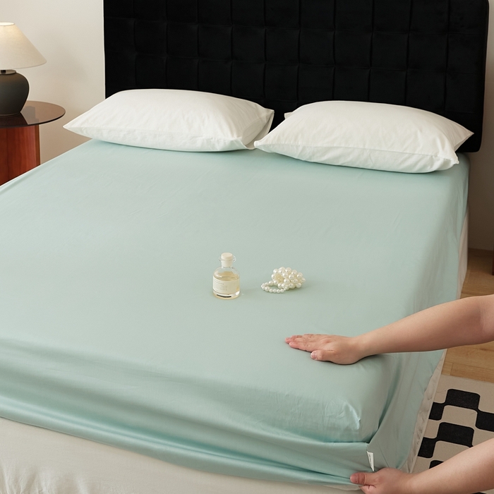 91家纺网 家纺一手货源 找家纺 EH家居 2025全棉半糖主义-单品系列-床笠 半糖-浅葱绿