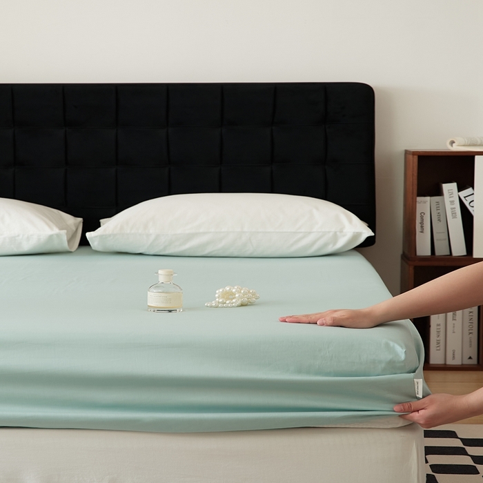 91家纺网 家纺一手货源 找家纺 EH家居 2025全棉半糖主义-单品系列-床笠 半糖-浅葱绿