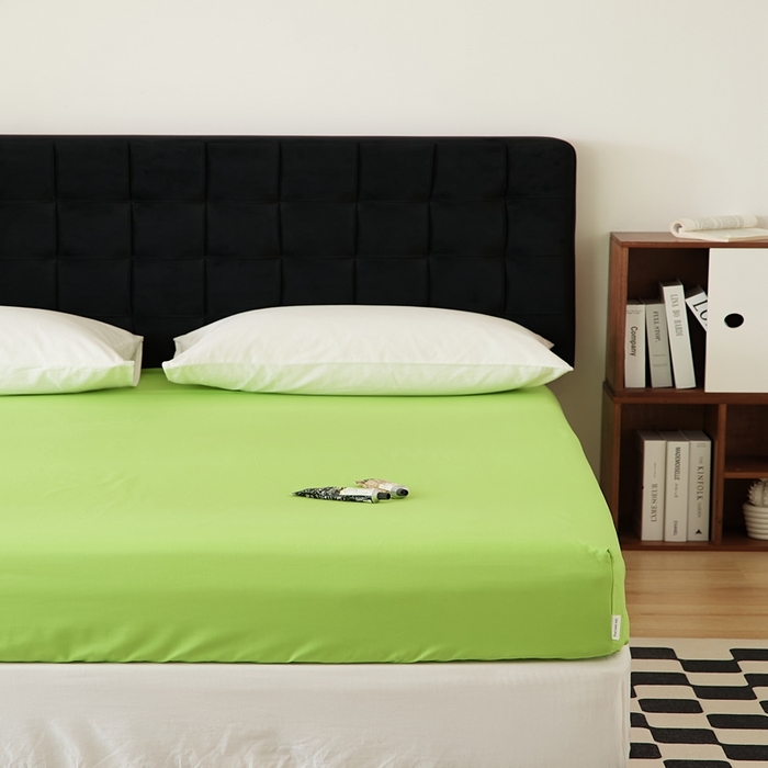 91家纺网 家纺一手货源 找家纺 EH家居 2025全棉半糖主义-单品系列-床笠 半糖-苹果绿