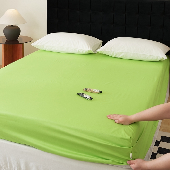 91家纺网 家纺一手货源 找家纺 EH家居 2025全棉半糖主义-单品系列-床笠 半糖-苹果绿