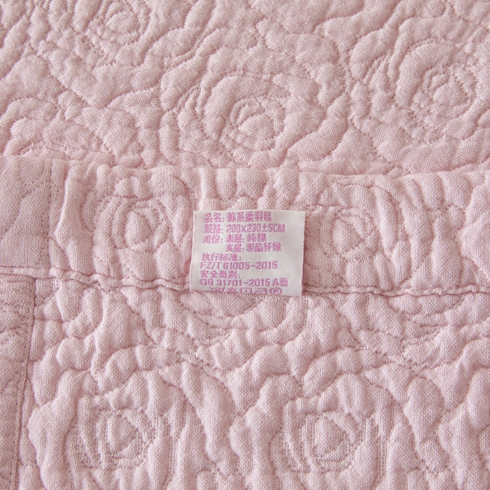 91家纺网 家纺一手货源 找家纺 悦然毛巾被 2025新款全棉沁氧纱布夏被夏凉被空调被毛巾被 玫瑰沁氧粉