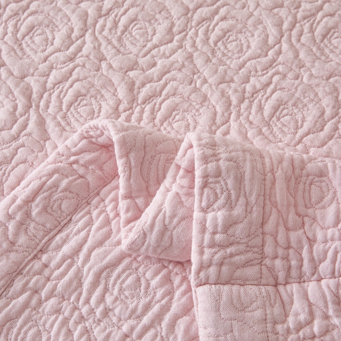 91家纺网 家纺一手货源 找家纺 悦然毛巾被 2025新款全棉沁氧纱布夏被夏凉被空调被毛巾被 玫瑰沁氧粉