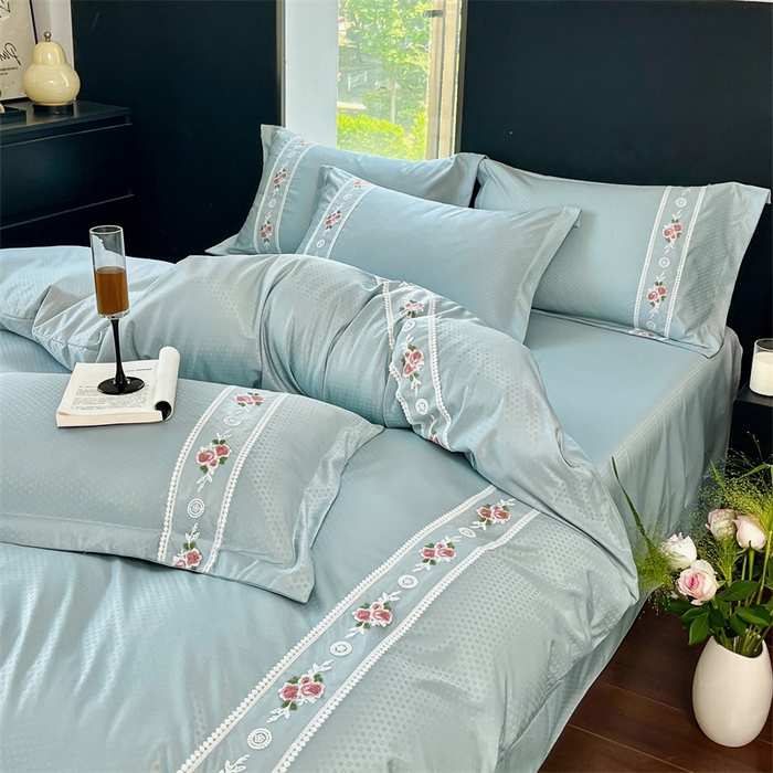 91家纺网 家纺一手货源 找家纺 庭笙 2025新款轻奢少女小香风提花四件套 星云兰