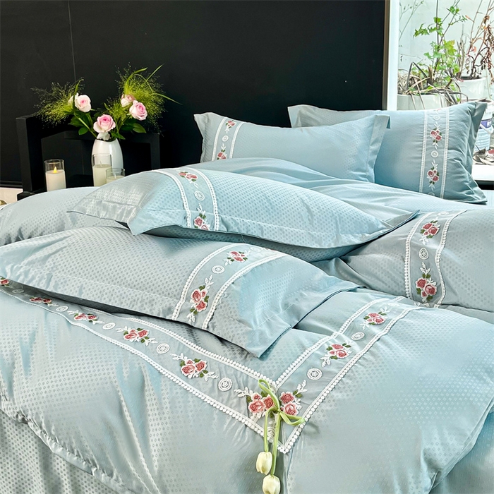 91家纺网 家纺一手货源 找家纺 庭笙 2025新款轻奢少女小香风提花四件套 星云兰