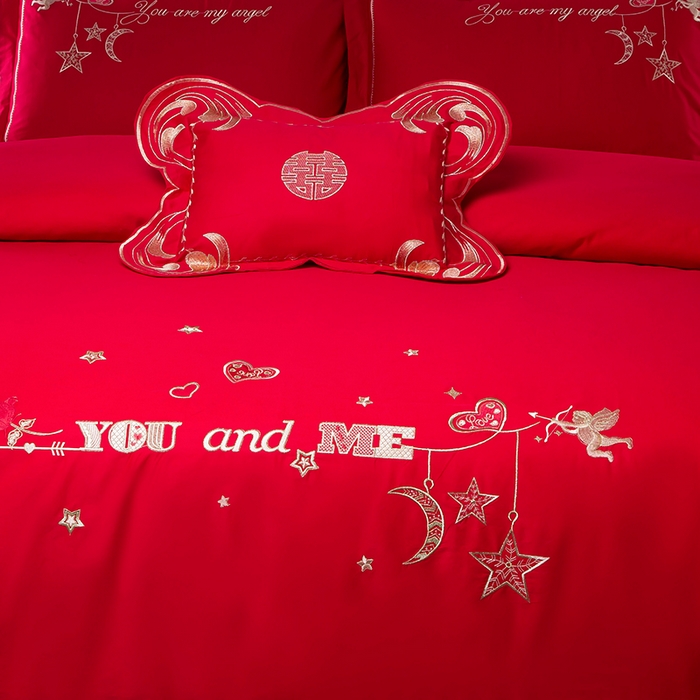 91家纺网 家纺一手货源 找家纺 （总）洽想家 2025新款全棉新中式刺绣婚庆四件套多件套（控价销售最低不低于288元）