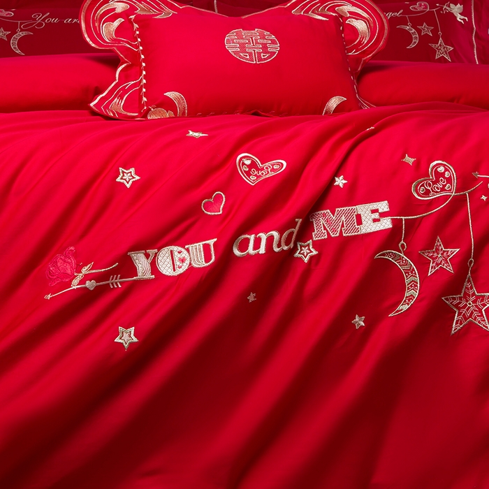 91家纺网 家纺一手货源 找家纺 （总）洽想家 2025新款全棉新中式刺绣婚庆四件套多件套（控价销售最低不低于288元）