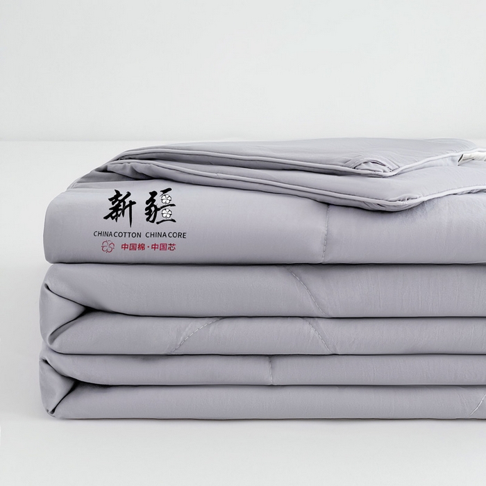 91家纺网 家纺一手货源 找家纺 思雅庭 2025新款水洗棉新疆棉花被夏被夏凉被空调被子 灰色
