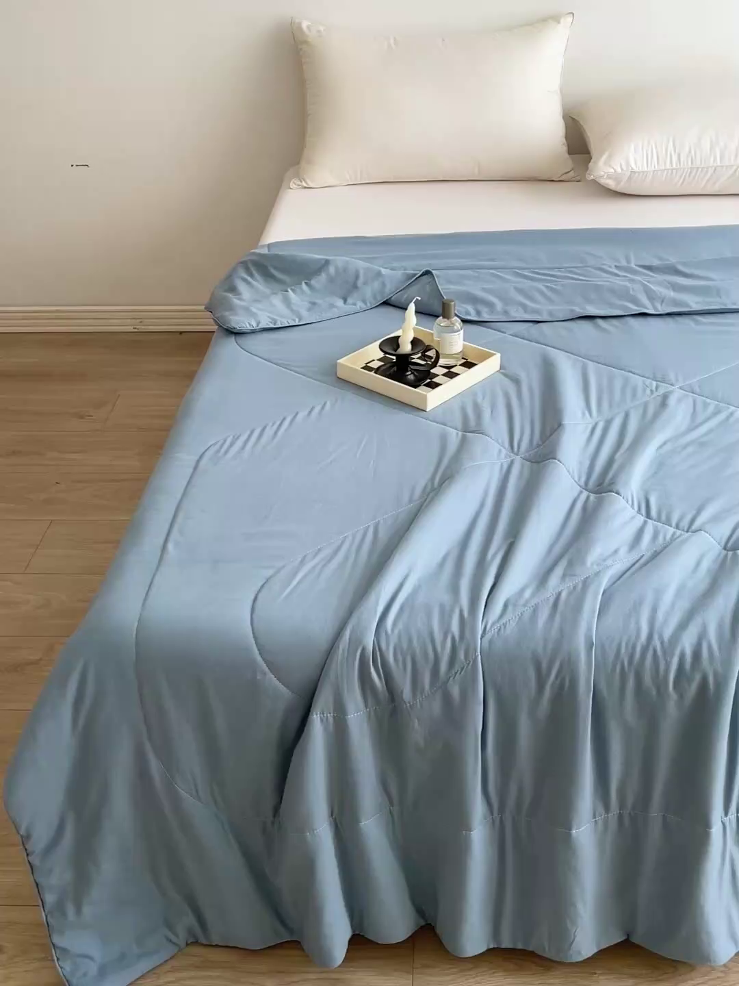 91家纺网 家纺一手货源 找家纺 思雅庭 2025新款水洗棉新疆棉花被夏被夏凉被空调被子 蓝色