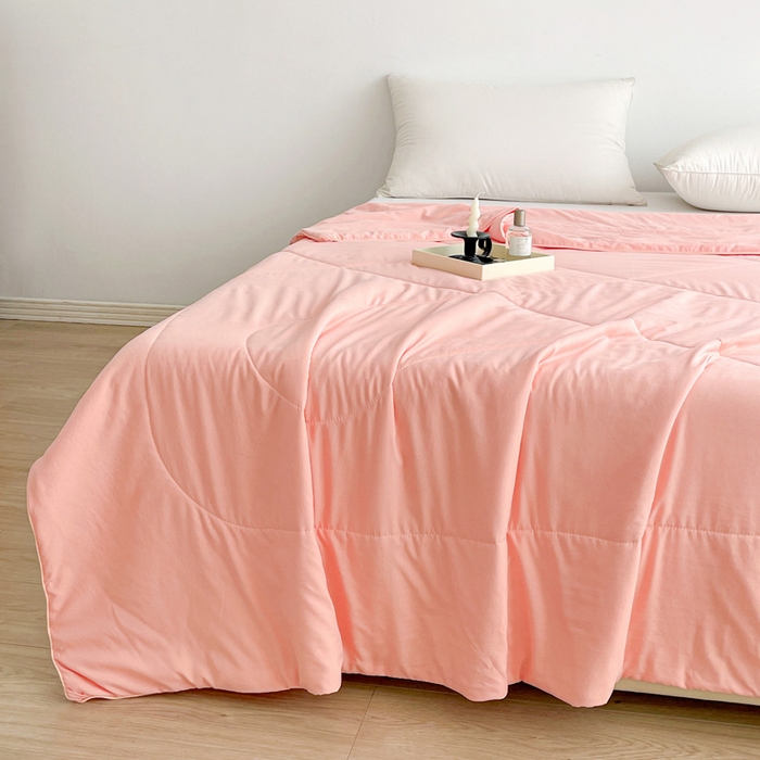 91家纺网 家纺一手货源 找家纺 思雅庭 2025新款水洗棉新疆棉花被夏被夏凉被空调被子 粉色