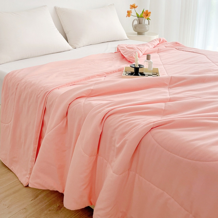 91家纺网 家纺一手货源 找家纺 思雅庭 2025新款水洗棉新疆棉花被夏被夏凉被空调被子 粉色