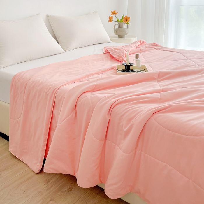 91家纺网 家纺一手货源 找家纺 思雅庭 2025新款水洗棉新疆棉花被夏被夏凉被空调被子 粉色