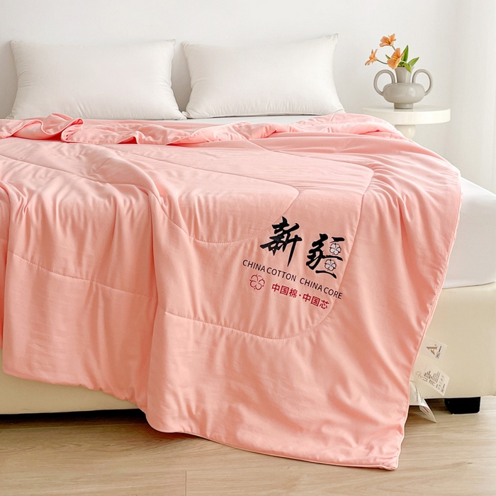 91家纺网 家纺一手货源 找家纺 思雅庭 2025新款水洗棉新疆棉花被夏被夏凉被空调被子 粉色