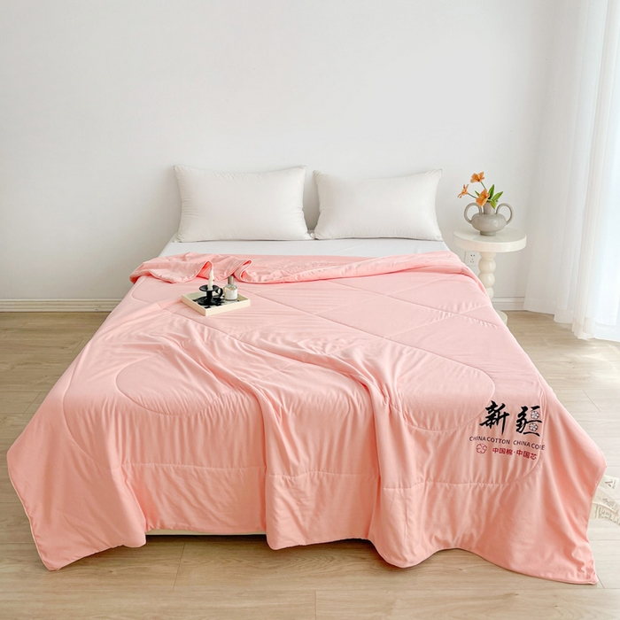 思雅庭 2025新款水洗棉新疆棉花被夏被夏凉被空调被子 粉色