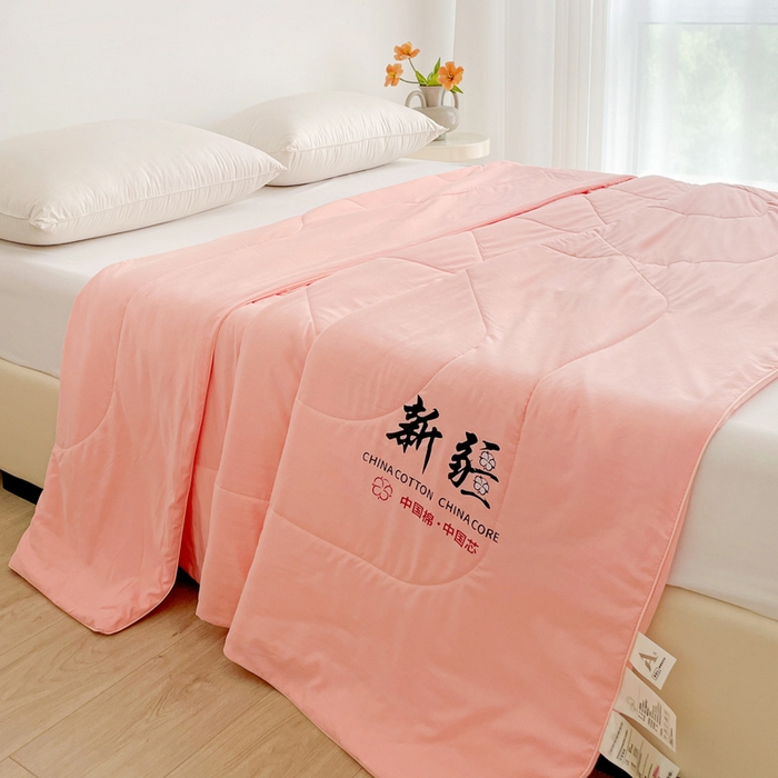 91家纺网 家纺一手货源 找家纺 思雅庭 2025新款水洗棉新疆棉花被夏被夏凉被空调被子 粉色
