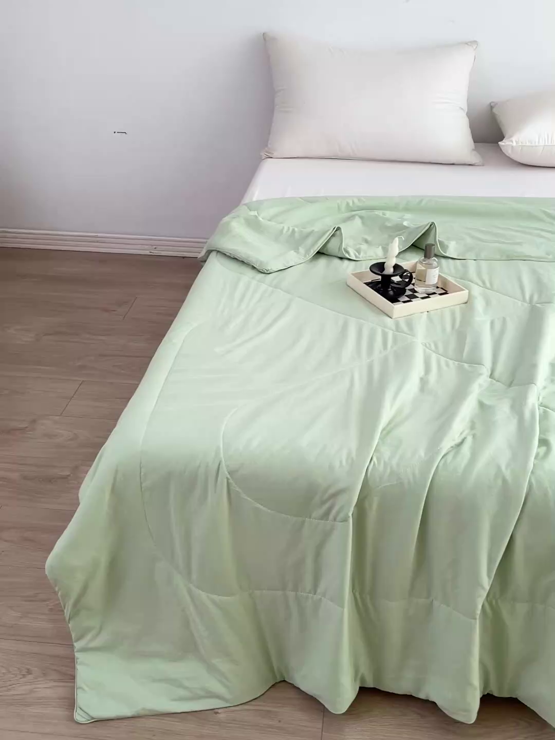 91家纺网 家纺一手货源 找家纺 思雅庭 2025新款水洗棉新疆棉花被夏被夏凉被空调被子 绿色