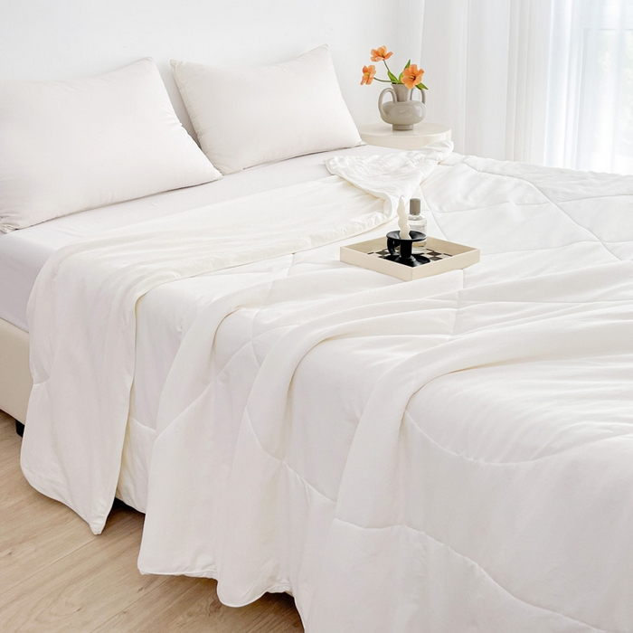 91家纺网 家纺一手货源 找家纺 思雅庭 2025新款水洗棉新疆棉花被夏被夏凉被空调被子 白色