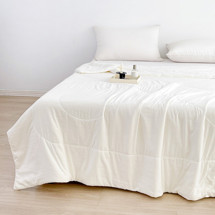 91家纺网 家纺一手货源 找家纺 思雅庭 2025新款水洗棉新疆棉花被夏被夏凉被空调被子 白色