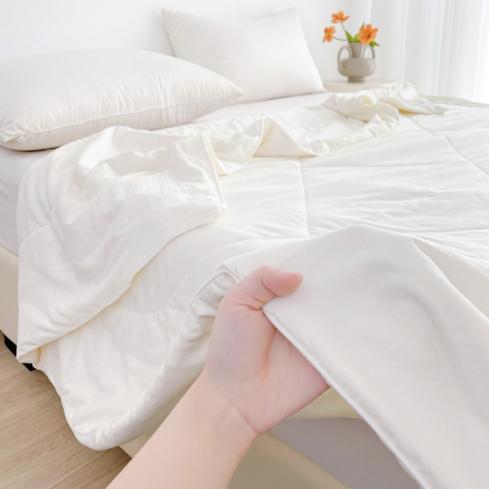 91家纺网 家纺一手货源 找家纺 思雅庭 2025新款水洗棉新疆棉花被夏被夏凉被空调被子 白色