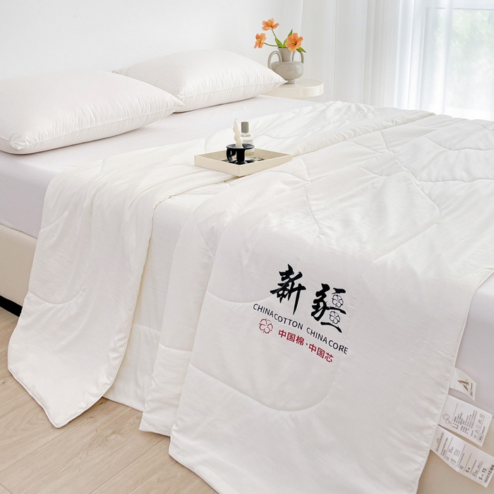 91家纺网 家纺一手货源 找家纺 思雅庭 2025新款水洗棉新疆棉花被夏被夏凉被空调被子 白色