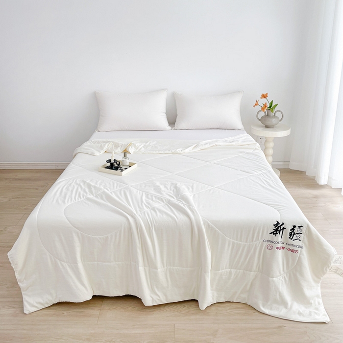 思雅庭 2025新款水洗棉新疆棉花被夏被夏凉被空调被子 白色