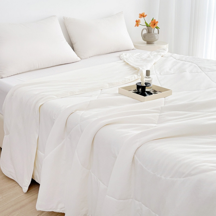 91家纺网 家纺一手货源 找家纺 思雅庭 2025新款水洗棉新疆棉花被夏被夏凉被空调被子 白色