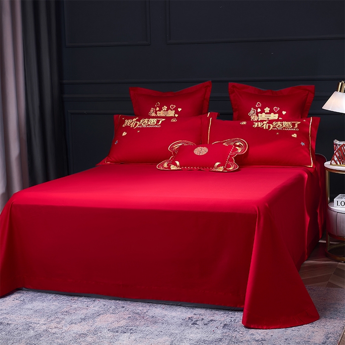 91家纺网 家纺一手货源 找家纺 洽想家 2025新款全棉新中式刺绣婚庆四件套多件套（控价销售最低不低于288元） 佳偶天成