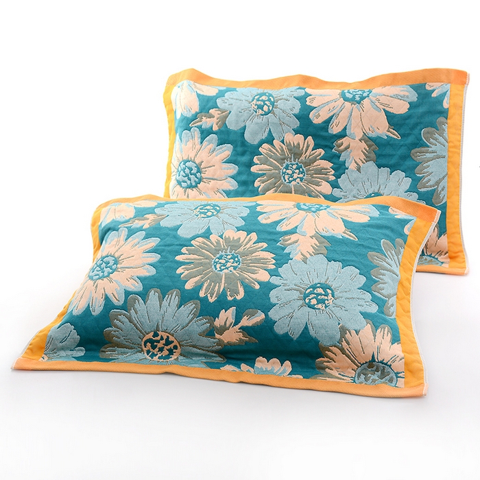 91家纺网 家纺一手货源 找家纺 彩虹毛巾2025新款直播跑量花卉枕巾色织提花亲肤枕巾隔脏枕头套宽边加厚枕巾2条装 花卉风16