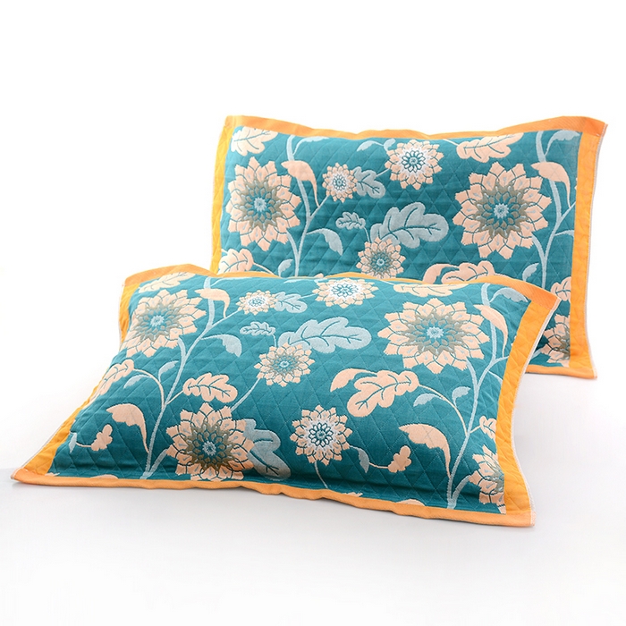 91家纺网 家纺一手货源 找家纺 （总）彩虹毛巾2025新款直播跑量花卉枕巾色织提花亲肤枕巾隔脏枕头套宽边加厚枕巾2条装