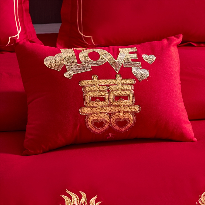 91家纺网 家纺一手货源 找家纺 洽想家 2025新款全棉新中式刺绣婚庆四件套多件套（控价销售最低不低于288元） 龙威凤彩