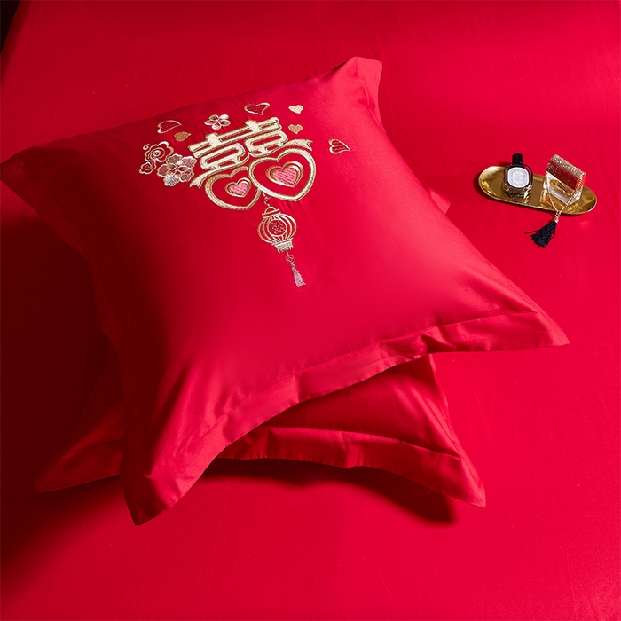 91家纺网 家纺一手货源 找家纺 洽想家 2025新款全棉新中式刺绣婚庆四件套多件套（控价销售最低不低于288元） 盛世繁华（金）