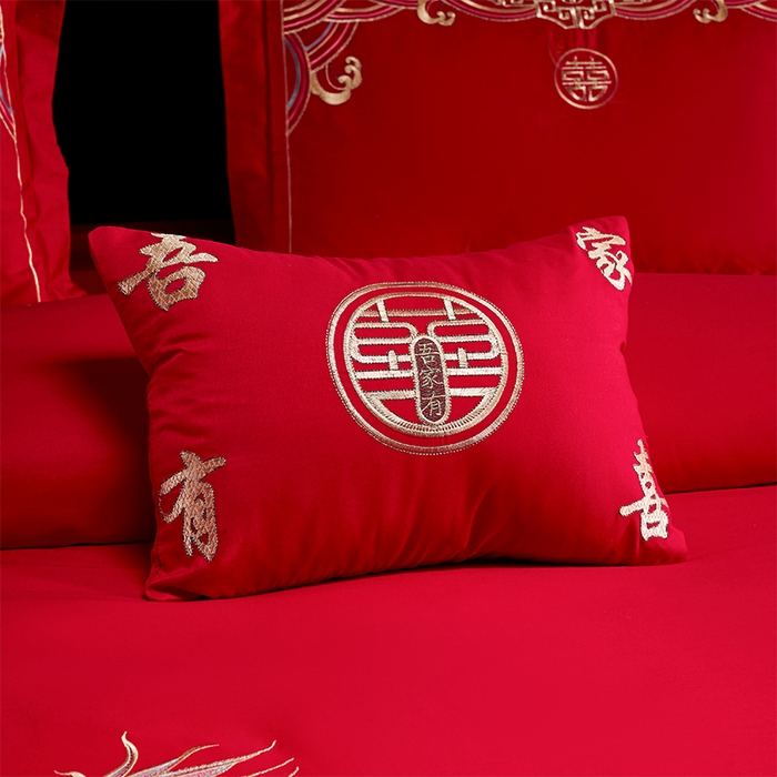 91家纺网 家纺一手货源 找家纺 洽想家 2025新款全棉新中式刺绣婚庆四件套多件套（控价销售最低不低于288元） 盛世龙凤