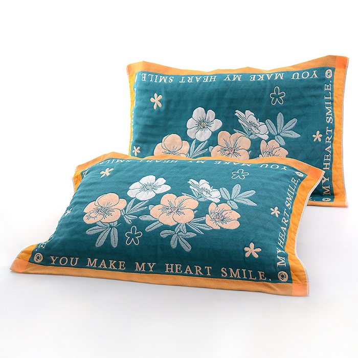 彩虹毛巾2025新款直播跑量花卉枕巾色织提花亲肤枕巾隔脏枕头套宽边加厚枕巾2条装 花卉风02