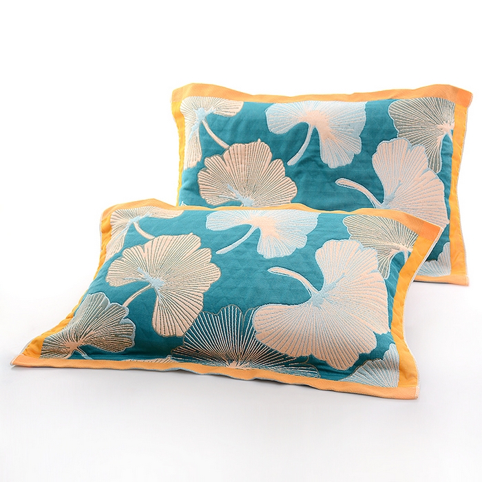 彩虹毛巾2025新款直播跑量花卉枕巾色织提花亲肤枕巾隔脏枕头套宽边加厚枕巾2条装 花卉风06