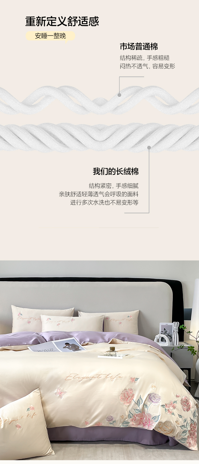 91家纺网 家纺一手货源 找家纺 （总）桃园 2025新款纯棉全棉长绒棉刺绣绣花四件套高端礼盒款-爱丽丝（控价不低于198元）