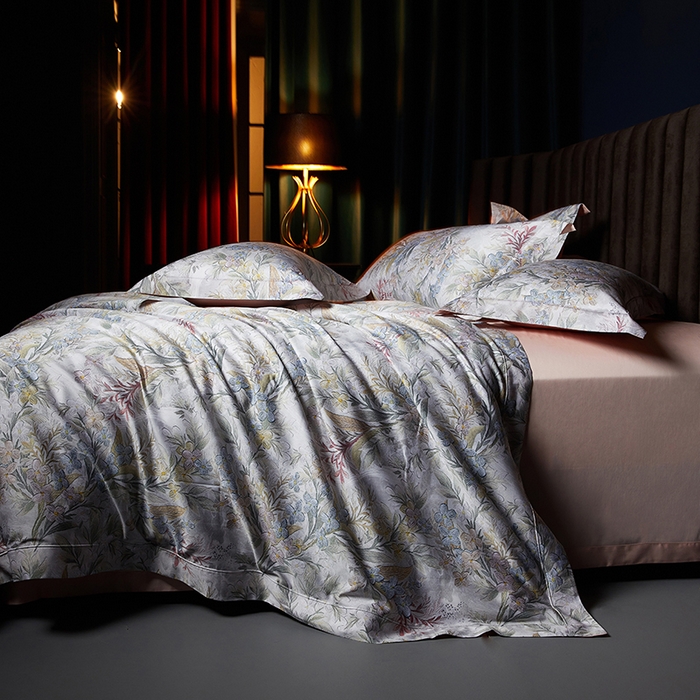 91家纺网 家纺一手货源 找家纺 （总）缔缦 2025新款定织八枚锻s140数码印花系列四件套