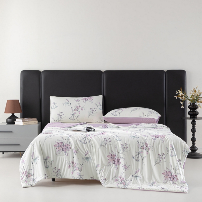 91家纺网 家纺一手货源 找家纺 玛德琳 2025新款A类兰精天丝印花凉感丝系列 满庭芳