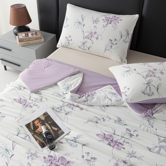 91家纺网 家纺一手货源 找家纺 玛德琳 2025新款A类兰精天丝印花凉感丝系列 满庭芳