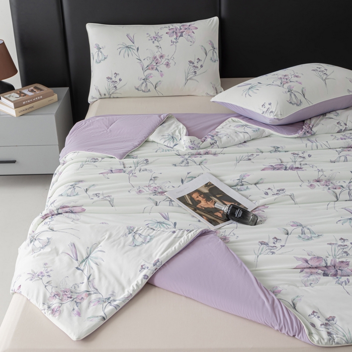 91家纺网 家纺一手货源 找家纺 玛德琳 2025新款A类兰精天丝印花凉感丝系列 满庭芳