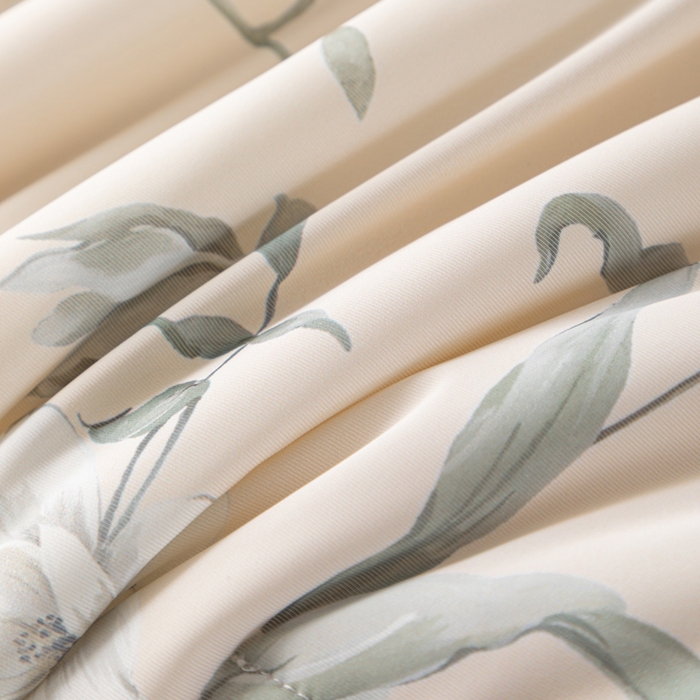 91家纺网 家纺一手货源 找家纺 玛德琳 2025新款A类兰精天丝印花凉感丝系列 粉墨花笺