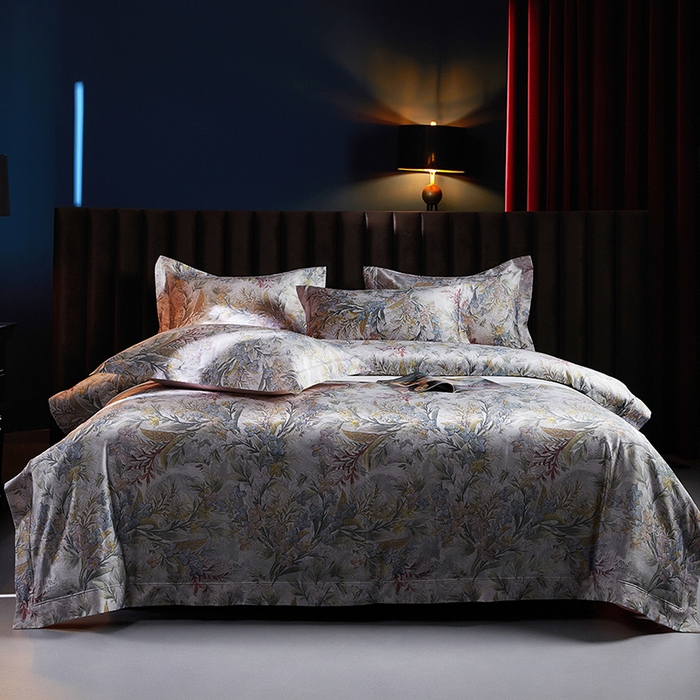 91家纺网 家纺一手货源 找家纺 缔缦 2025新款定织八枚锻s140数码印花系列四件套 暗香