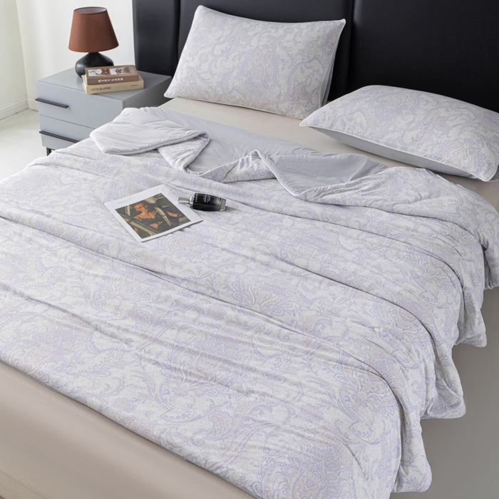 91家纺网 家纺一手货源 找家纺 玛德琳 2025新款A类兰精天丝印花凉感丝系列 莉格西塔